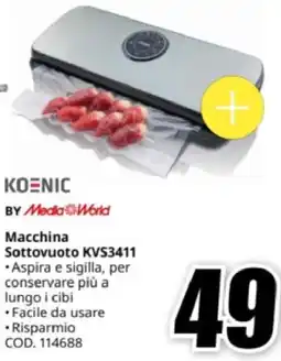 MediaWorld KOENIC Macchina Sottovuoto KVS3411 offerta