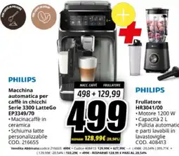 MediaWorld PHILIPS Macchina automatica per caffè in chicchi Serie 3300 LatteGo EP3349/70 offerta