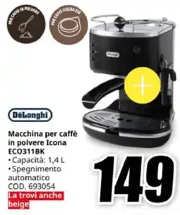 MediaWorld DeLonghi Macchina per caffè in polvere Icona ECO311BK offerta