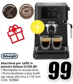 MediaWorld DeLonghi Macchina per caffè in polvere Stilosa EC235.BK offerta