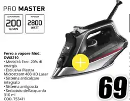 MediaWorld Lavazza pro master Ferro a vapore Mod. DW5310 offerta