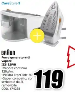 MediaWorld BRAUN Ferro generatore di vapore IS3132WH offerta