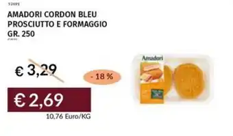 Prezzemolo e Vitale Amadori cordon bleu prosciutto e formaggio offerta