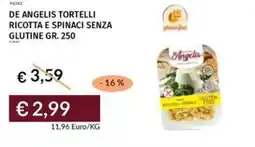 Prezzemolo e Vitale De angelis tortelli ricotta e spinaci senza glutine offerta