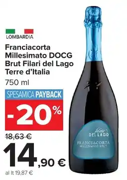 Carrefour Market Franciacorta Millesimato DOCG Brut Filari del Lago Terre d'Italia offerta