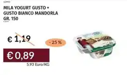 Prezzemolo e Vitale Mila yogurt gusto + gusto bianco mandorla offerta