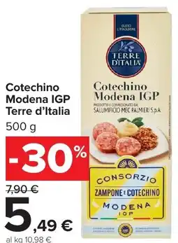 Carrefour Market Cotechino Modena IGP Terre d'Italia offerta