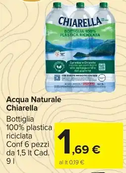 Carrefour Market Acqua Naturale Chiarella offerta