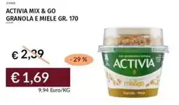 Prezzemolo e Vitale Activia mix & go granola e miele offerta