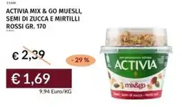 Prezzemolo e Vitale Activia mix & go muesli, semi di zucca e mirtilli rossi offerta