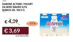 Prezzemolo e Vitale Danone actimel yogurt da bere magro 0,1% bianco offerta