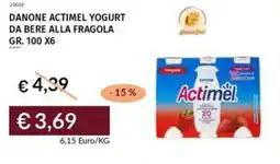 Prezzemolo e Vitale DANONE ACTIMEL YOGURT DA BERE ALLA FRAGOLA offerta