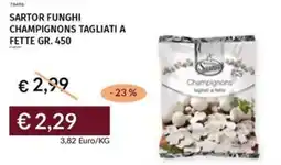 Prezzemolo e Vitale Sartor funghi champignons tagliati a fette offerta