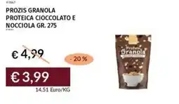 Prezzemolo e Vitale Prozis granola proteica cioccolato e nocciola offerta