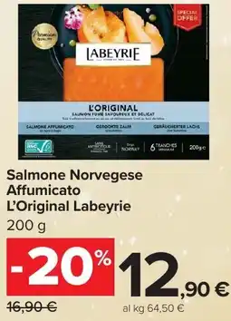 Carrefour Market Salmone Norvegese Affumicato L'Original Labeyrie offerta