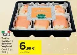 Carrefour Market Tartine Gamberi o Salmone Vogliazzi offerta
