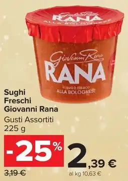 Carrefour Market Sughi Freschi Giovanni Rana offerta