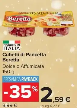 Carrefour Market Cubetti di Pancetta Beretta offerta