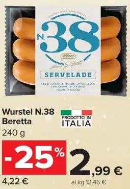 Carrefour Market Wurstel N.38 Beretta offerta