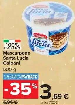 Carrefour Market Mascarpone Santa Lucia Galbani offerta