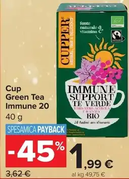 Carrefour Market Cup Green Tea Immune 20 offerta