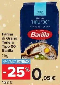 Carrefour Market Farina di Grano Tenero Tipo 00 Barilla offerta