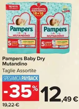 Carrefour Market Pampers Baby Dry Mutandino offerta