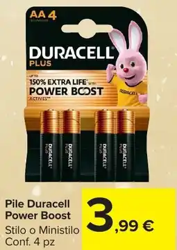 Carrefour Market Pile Duracell Power Boost offerta