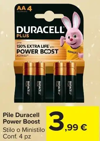Carrefour Market Pile Duracell Power Boost offerta