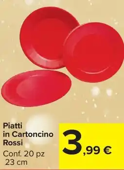 Carrefour Market Piatti in Cartoncino Rossi offerta