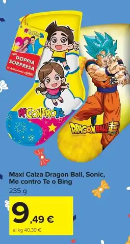 Carrefour Market Maxi Calza Dragon Ball, Sonic, Me contro Te o Bing offerta