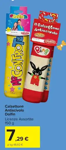 Carrefour Market Calzettone Antiscivolo Dolfin offerta