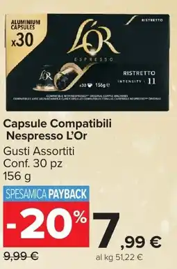 Carrefour Market Capsule Compatibili Nespresso L'Or offerta