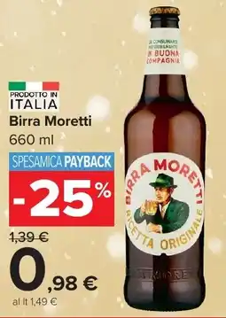 Carrefour Market Birra Moretti offerta