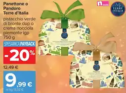 Carrefour Panettone o Pandoro Terre d'Italia offerta