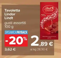 Carrefour Tavoletta Lindor Lindt offerta