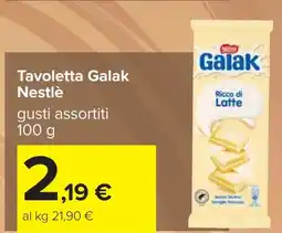Carrefour Tavoletta Galak Nestlè offerta