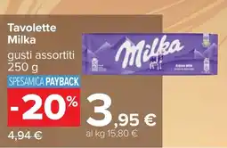 Carrefour Tavolette Milka offerta