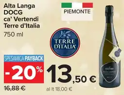 Carrefour Alta Langa DOCG ca' Vertendi Terre d'Italia offerta