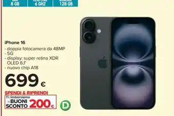 Carrefour iPhone 16 offerta