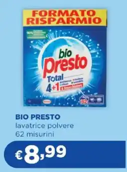 Acqua & Sapone BIO PRESTO lavatrice polvere 62 misurini offerta