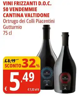 Tigros Vini frizzanti d.o.c. 50 vendemmie CANTINA VALTIDONE offerta
