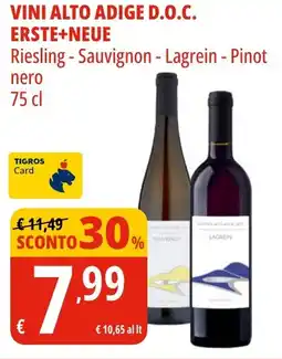 Tigros Vini alto adige d.o.c. ERSTE+NEUE offerta