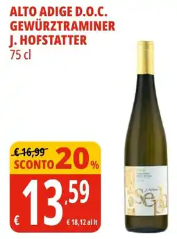 Tigros Alto adige d.o.c. gewürztraminer J. HOFSTATTER offerta