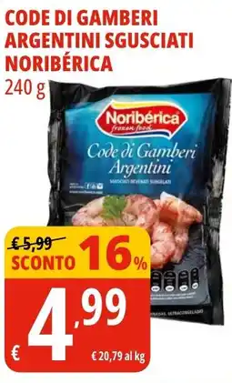 Tigros Code di gamberi argentini sgusciati NORIBÉRICA offerta