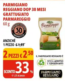 Tigros Parmigiano reggiano dop 30 mesi grattugiato parmareggio GRANTERRE offerta