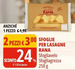 Tigros Sfoglie per lasagne RANA offerta