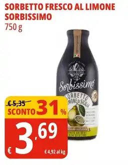 Tigros Sorbetto fresco al limone SORBISSIMO offerta