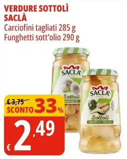 Tigros Verdure sottolì SACLÀ offerta