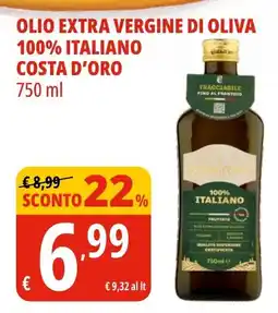 Tigros Olio extra vergine di oliva 100% italiano COSTA D'ORO offerta